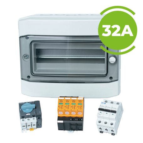 AC túlfeszültség és túláram védelmi szett 3 pólusú C32A automatával