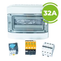   AC túlfeszültség és túláram védelmi szett 4 pólusú C32A automatával