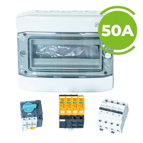 AC túlfeszültség és túláram védelmi szett 4 pólusú C50A automatával
