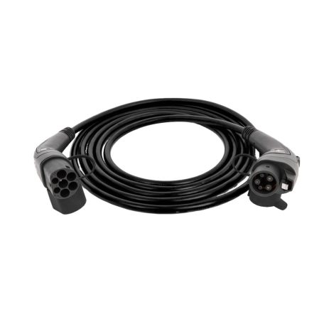 Type2 Type1 adapter max 7.4kw fekete 5m