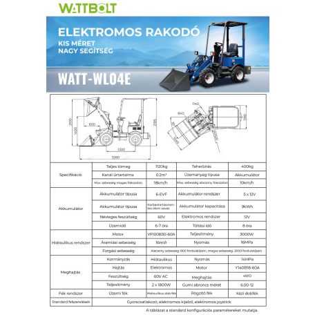 WATT-WL04E elektromos rakodó